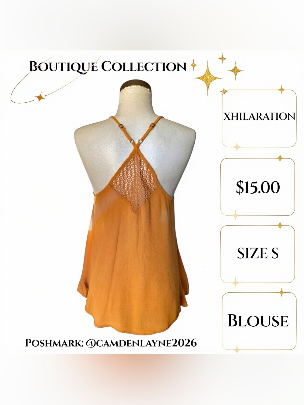 Mustard Bohemian Linen Cami Blouse - Picture 4 of 8